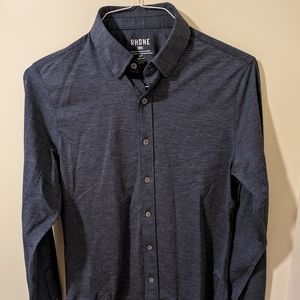 Rhone Commuter Shirt Slim Blue Denim Oxford - Small